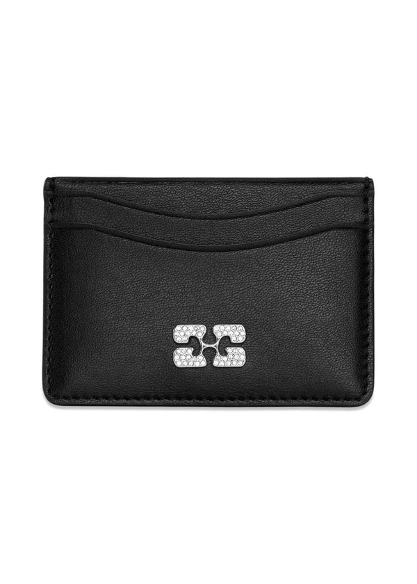 Ganni Bou Card Holder Strass - Black-Wallet/Purse-Ganni-Butler Loftet