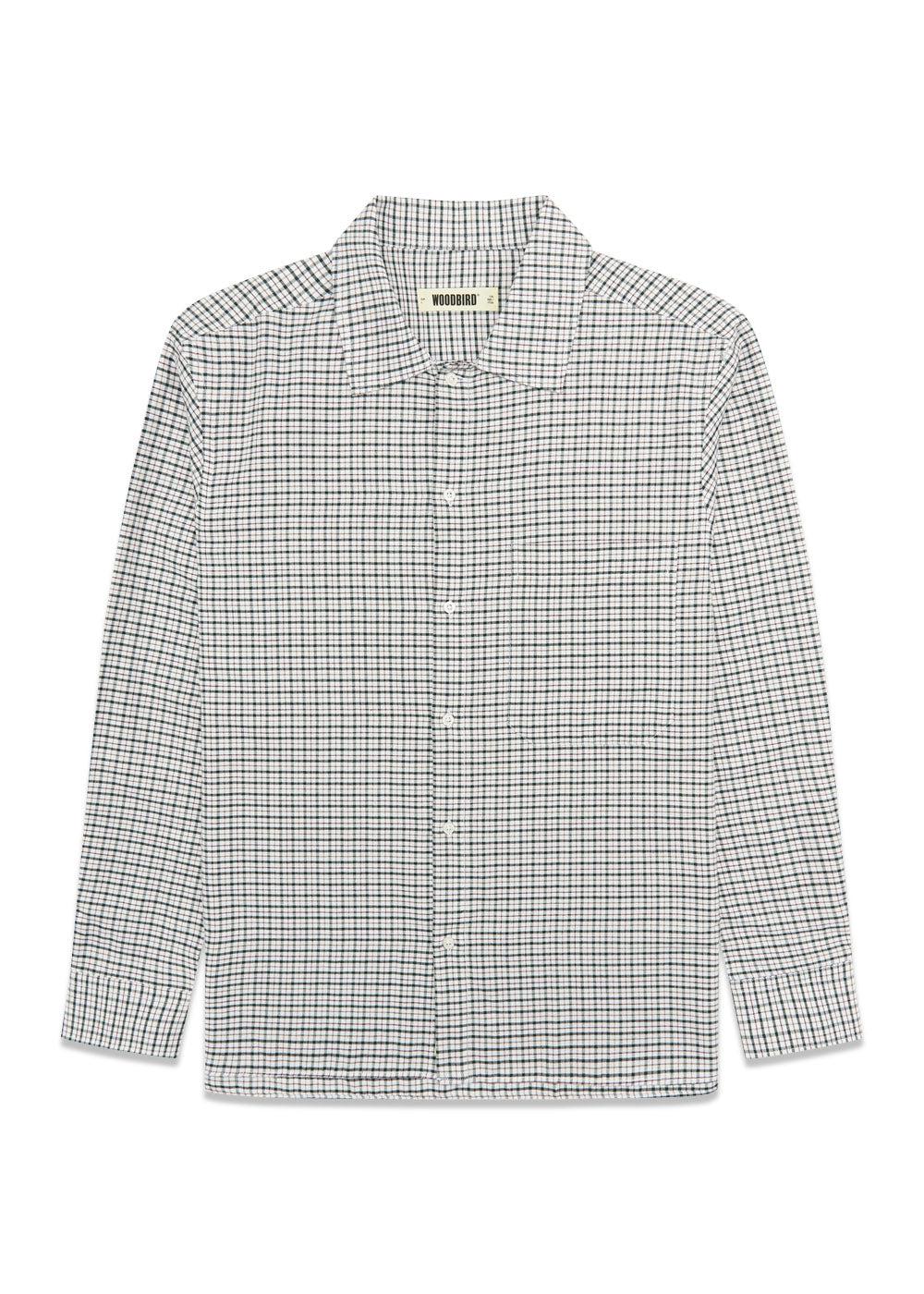 Glixto Check Shirt - Off White-Shirts-Woodbird-Butler Loftet