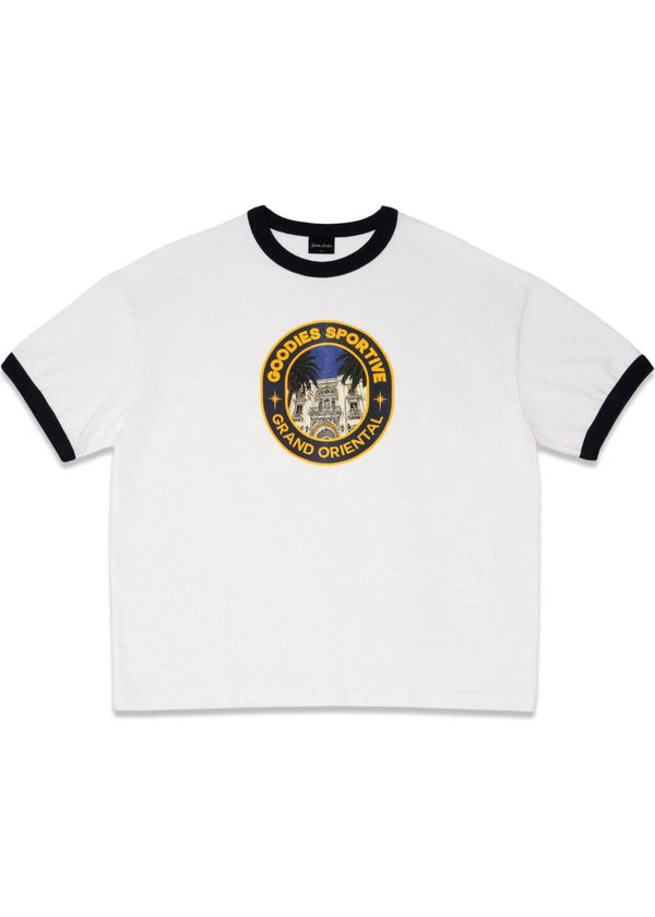 Grand Oriental Ringer Tee - Wit/Marine-T-shirts-Goodies Sportive-Butler Loftet
