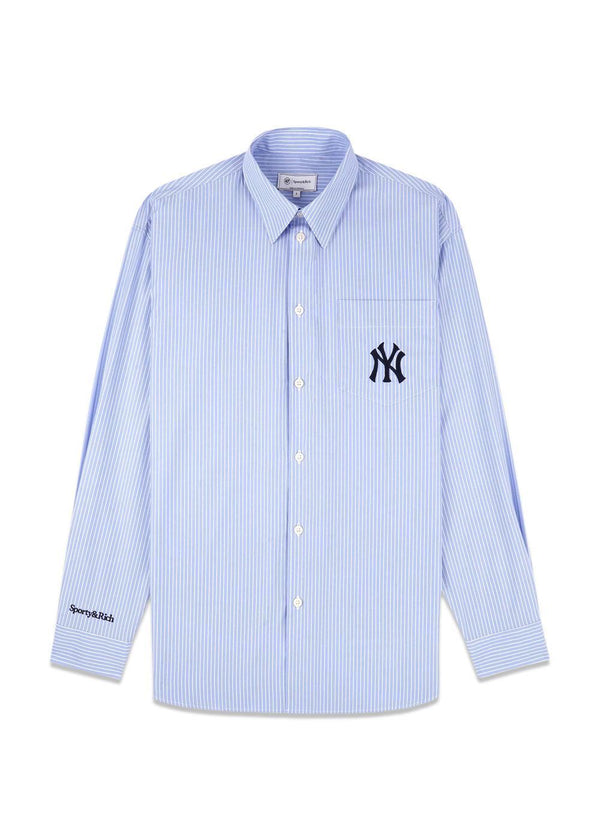 Heritage Yankees Serif Oversized Shirt - Blauwe Streep-Overhemden-Sportief & Rijk-Butler Loftet