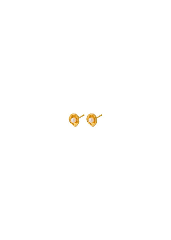 Hidden Pearl Earsticks size 8 mm - Gold-Jewellery-Pernille Corydon-Butler Loftet