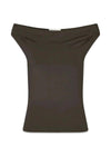 HimaMD off-shoulder top - Seal Brown-Top-Modström-Butler Loftet