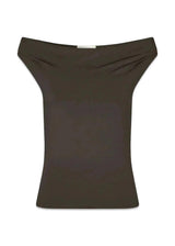 HimaMD off-shoulder top - Seal Brown-Top-Modström-Butler Loftet