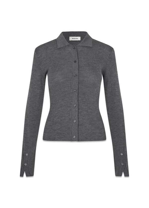 HirokiMD vest - Donkergrijs Melange-Knitwear-Modström-Butler Loftet