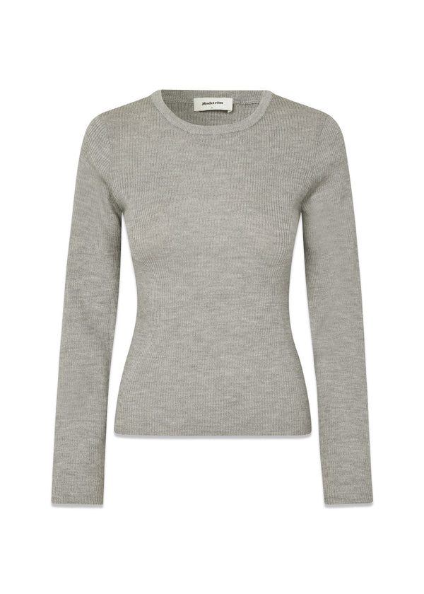 HirokiMD o-neck - Grijs Melange-Knitwear-Modström-Butler Loftet