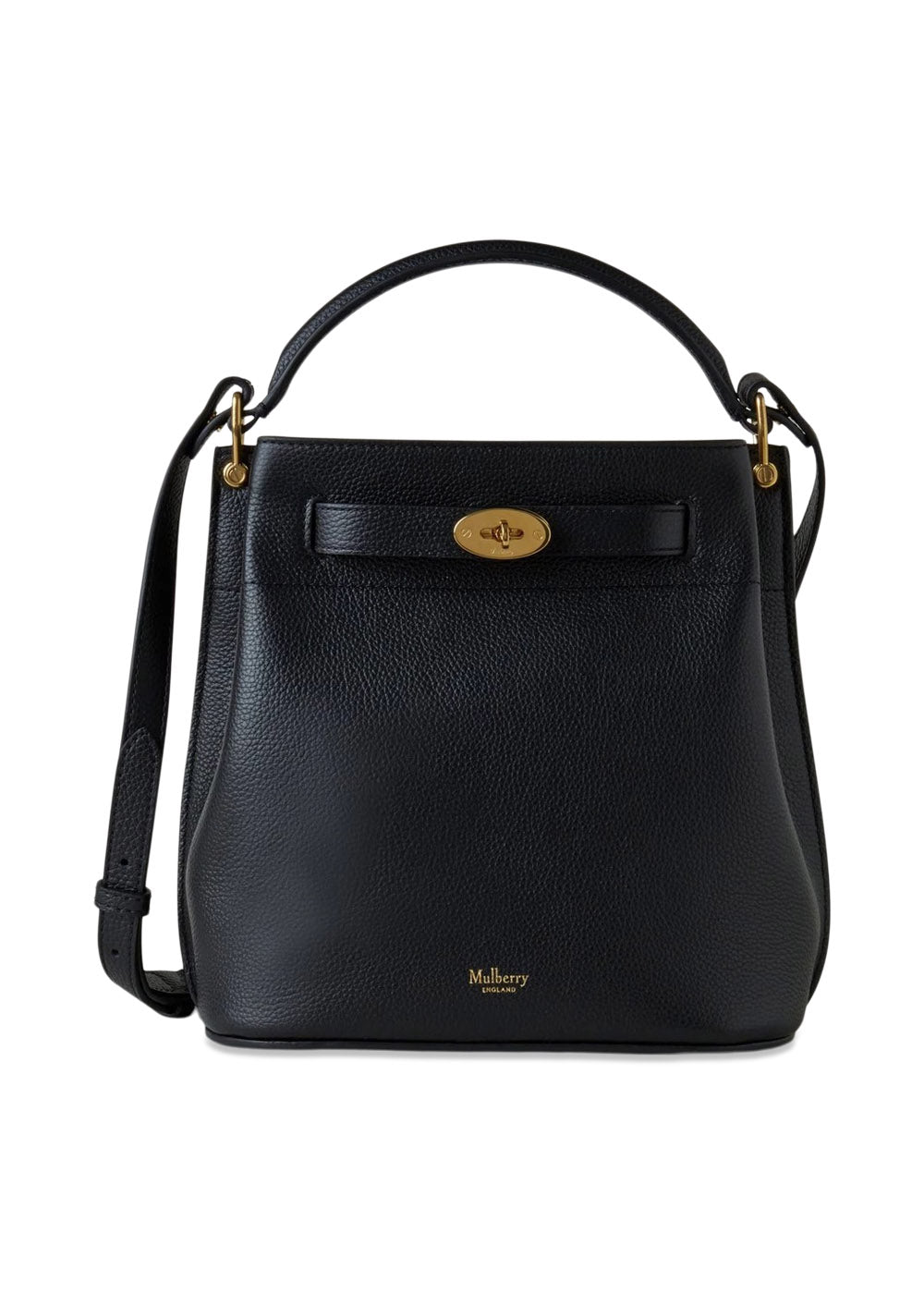 ISLINGTON BUCKET SMALL CLASSIC GRAIN - Zwart-Bags-Mulberry-Butler Loftet
