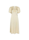Illana Heavy Sateen Dress - Light Yellow-Dress-Neo Noir-Butler Loftet