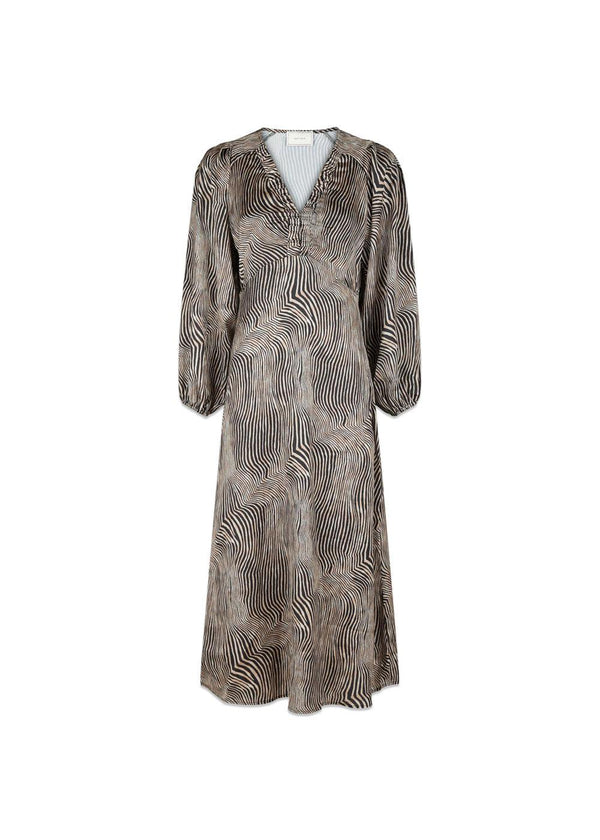 Isobel Floating Wave Jurk - Donker Zand-Jurk-Neo Noir-Butler Loftet