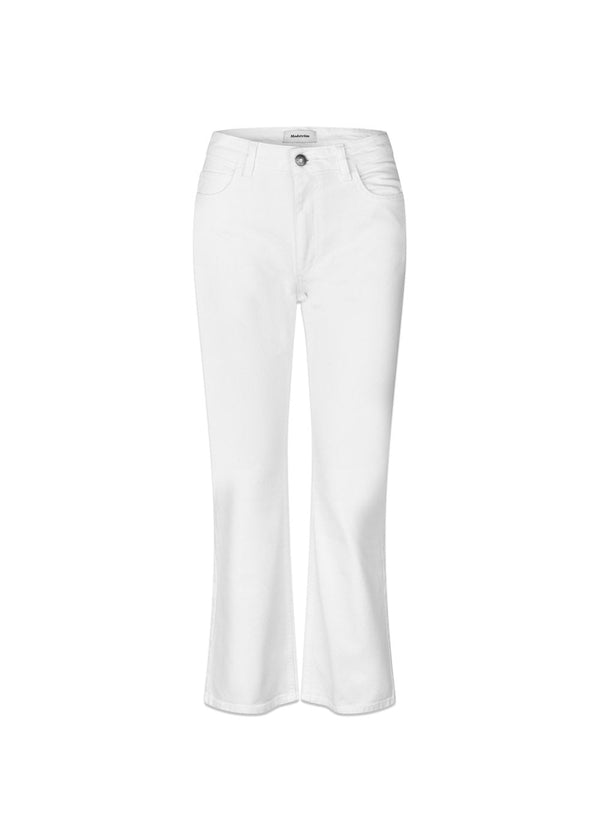 Isoldemd effen cropped jeans - Soft White-Jeans-Modström-Butler Loftet