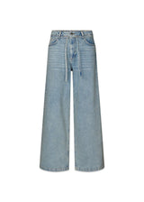 Isoldemd effen broek - Blauw Beige Wash-Jeans-Modström-Butler Loftet