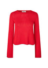 IvonneMD uitlopende o-hals - Fire Red-Knitwear-Modström-Butler Loftet