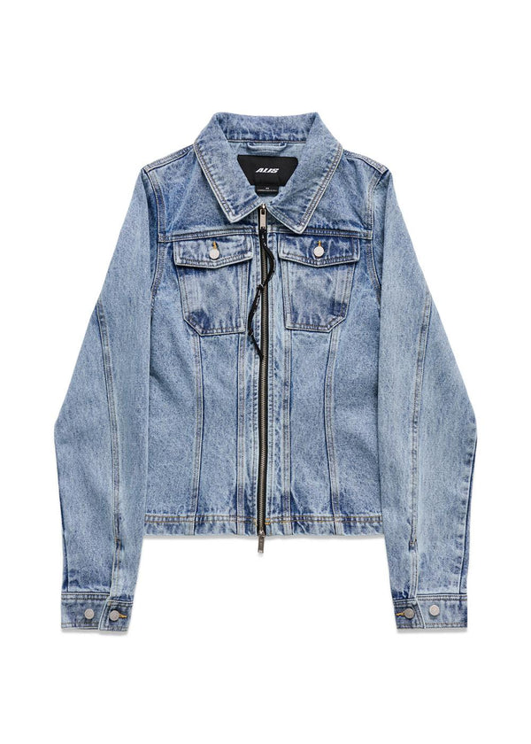 JENN KORT FITTED DENIM JACKET - Gewassen lichtblauw-Bovenkleding-ALIS-Butler Loftet