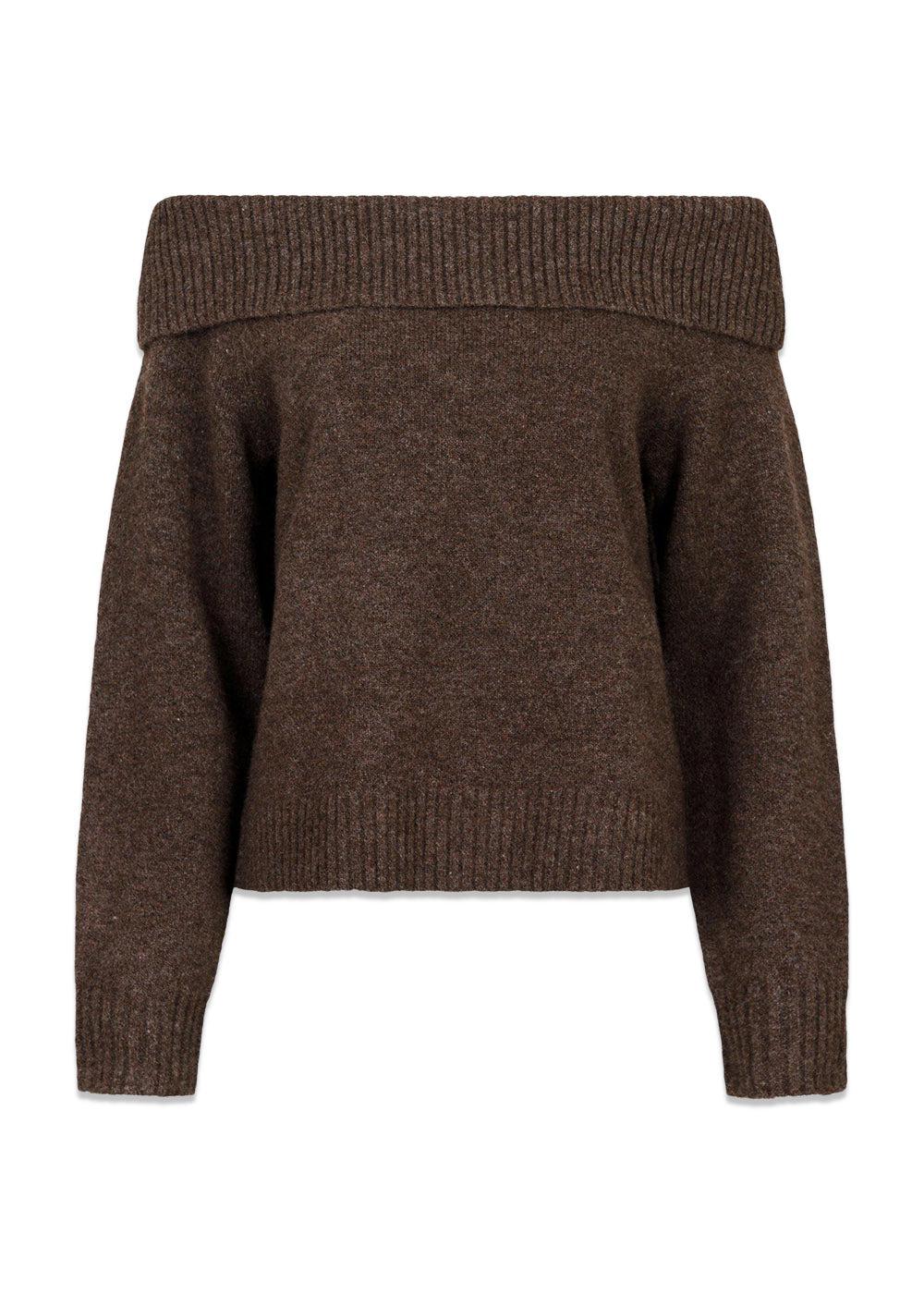 Jane Knit Blouse - Brown Melange-Knitwear-Neo Noir-Butler Loftet