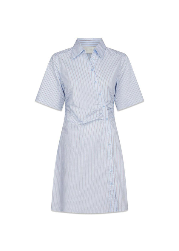 Jas Stripe Shirt Dress - Light Blue-Dress-Neo Noir-Butler Loftet