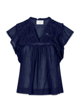 Jayla S Voile Top - Navy-Top-Neo Noir-Butler Loftet