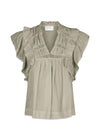 Jayla S Voile Top - Rookgroen-Top-Neo Noir-Butler Loftet