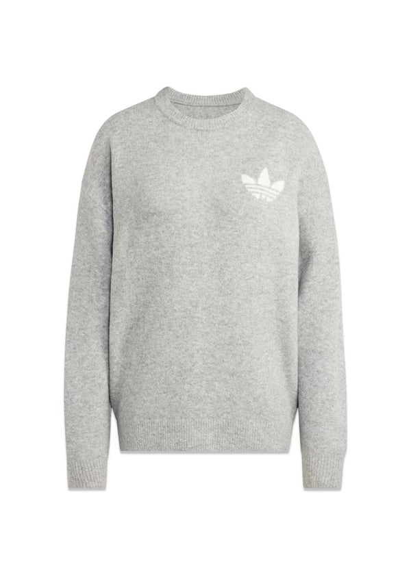 GEBREIDE TRUI - Middelgrijs Heather-Knitwear-Adidas Originals-Butler Loftet