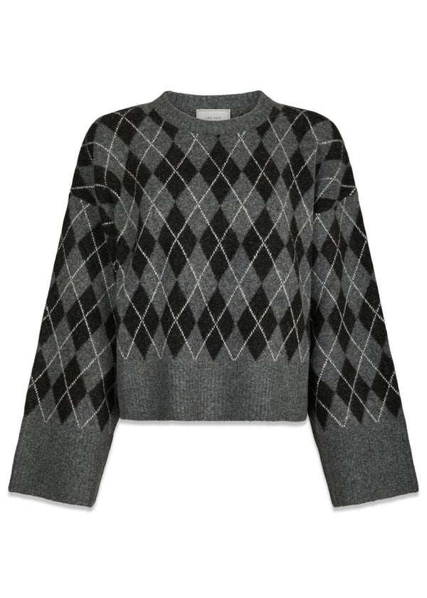 Kick Check Gebreide Blouse - Antraciet-Gebreide-Neo Noir-Butler Loftet