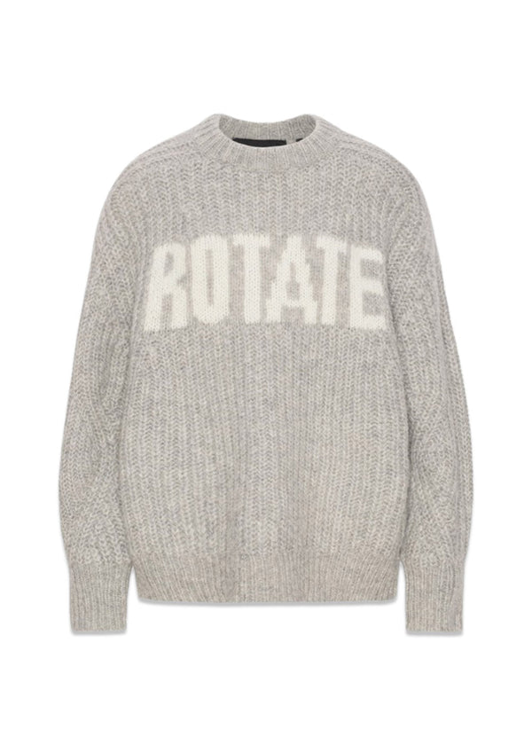 Gebreide Logo Trui - Opaalgrijs-Knitwear-Rotate-Butler Loftet
