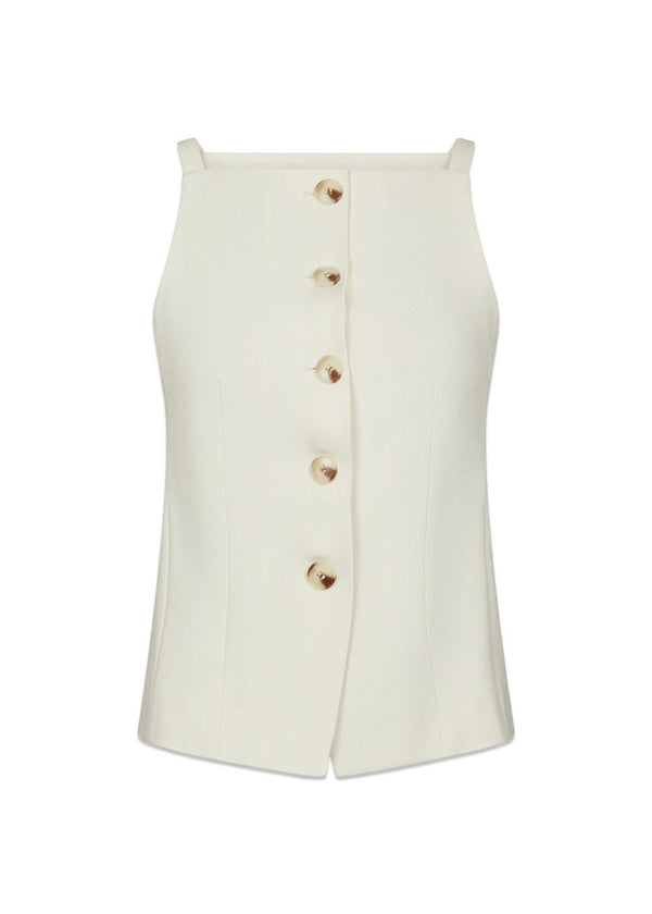 Kylie Structure waistcoat - Off White-Top-Neo Noir-Butler Loftet