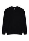Lamswollen gebreide trui met ronde hals - Zwart-Knitwear-C.P. Bedrijf-Butler Loftet