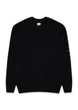 Lamswollen gebreide trui met ronde hals - Zwart-Knitwear-C.P. Bedrijf-Butler Loftet