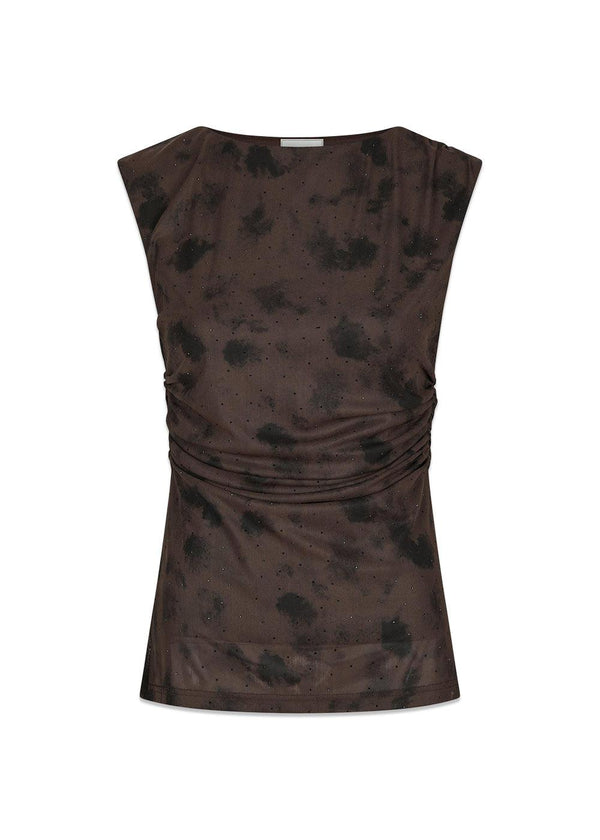 Liblana Mesh Stone Top - Brown-Top-Neo Noir-Butler Loftet