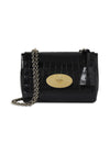 Lily Croc - Zwart Glanzende Kleine Croc-Tassen-Mulberry-Butler Loftet
