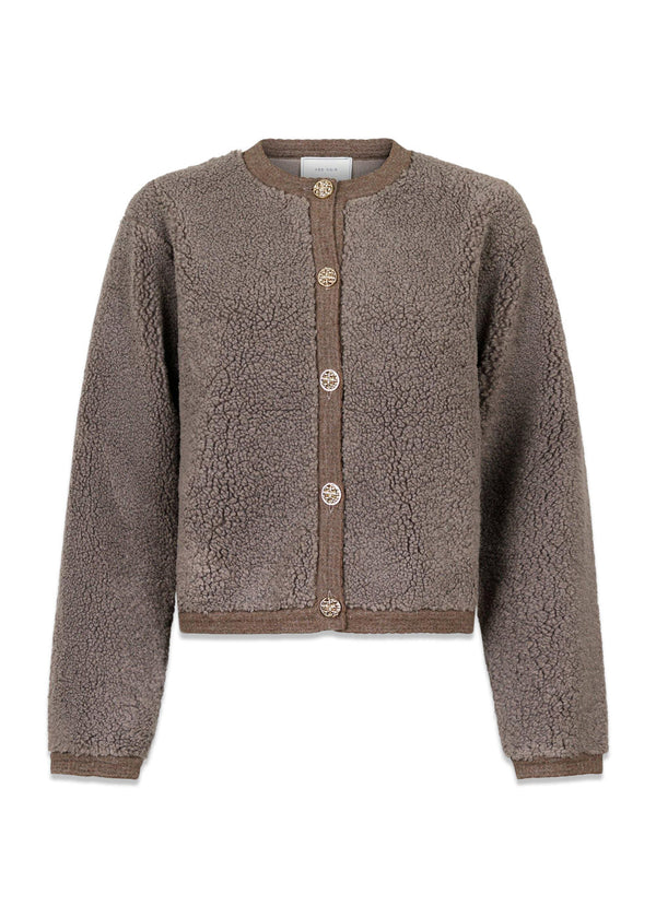 Limo Fluffy Knit Cardigan - Iron-Knitwear-Neo Noir-Butler Loftet