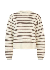LineusMD gestreepte o-hals - Soft White Cedar Stripe-Knitwear-Modström-Butler Loftet