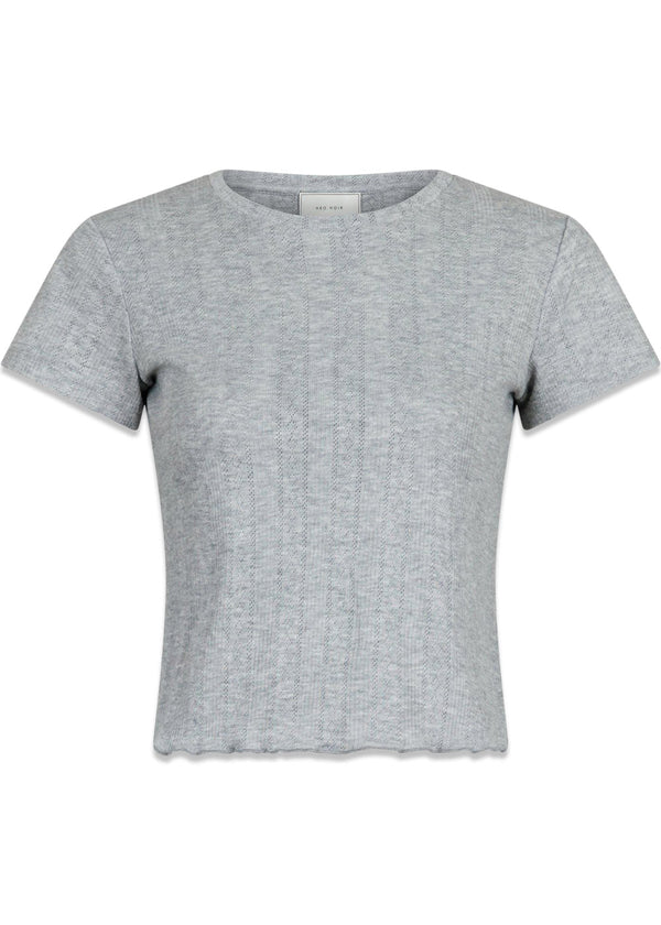 Lonnie Pointelle Top - Light Grey-Top-Neo Noir-Butler Loftet