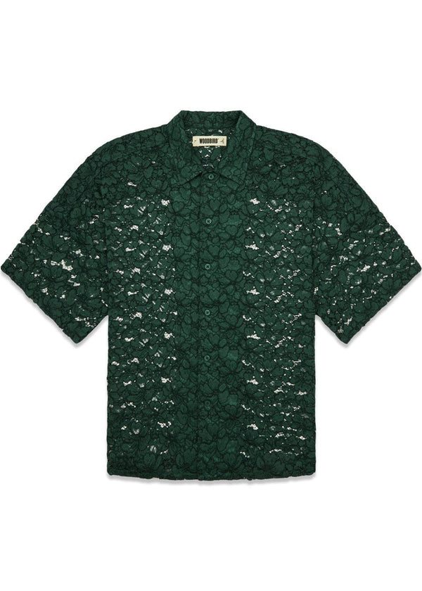 Luna Flower Shirt - Donkergroen-Overhemden-Woodbird-Butler Loftet