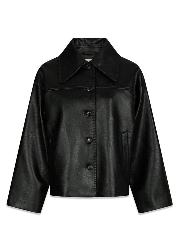 Lunara Collar Stitch Jacket - Zwart-Bovenkleding-Neo Noir-Butler Loftet