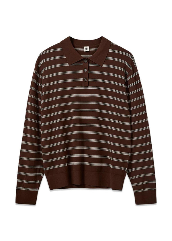 MADISON POLO - Espresso/Ecru Gestreept-Gebreide kleding-The Garment-Butler Loftet