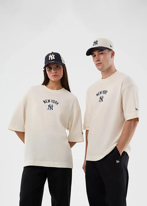 MLB Waffle Box Tee - Beige/Marine-T-shirts-New Era-Butler Loftet