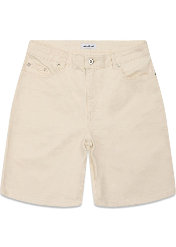 Maggie Twill Shorts - Off White-Shorts-Woodbird-Butler Loftet