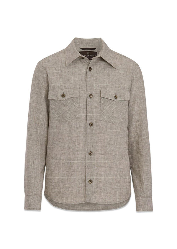 Magnus overhemdjack - amandelbeige-bovenkleding-Oscar Jacobson-Butler Loftet