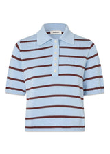 Malvamd SS gestreepte polo - Cashmere Blue Andorra Stripe-Knitwear-Modström-Butler Loftet