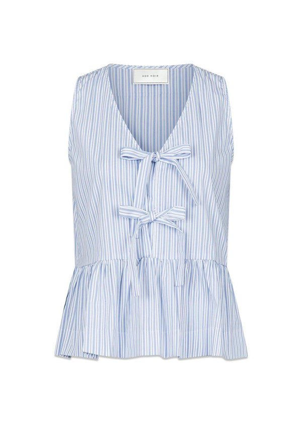 Manja Gestreepte Top - Lichtblauw-Top-Neo Noir-Butler Loftet