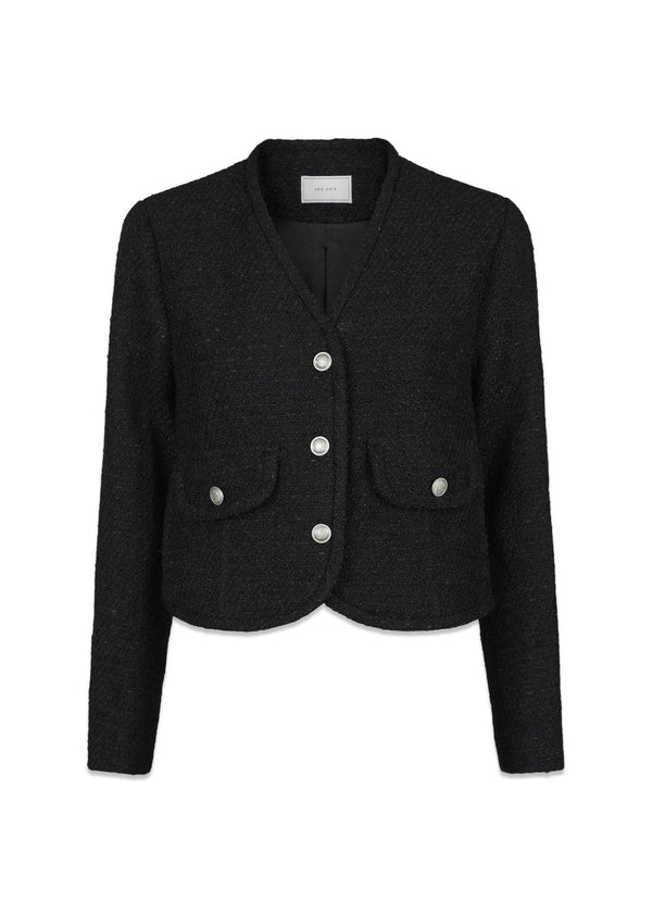 Manua Boucle Jacket - Black-Outerwear-Neo Noir-Butler Loftet
