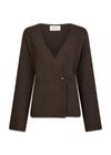 Marie Louise Gebreid Vest - Bruin Melange-Knitwear-Neo Noir-Butler Loftet
