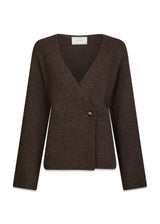 Marie Louise Gebreid Vest - Bruin Melange-Knitwear-Neo Noir-Butler Loftet