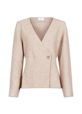 Marie Louise Knit Cardigan - Sand Melange-Knitwear-Neo Noir-Butler Loftet