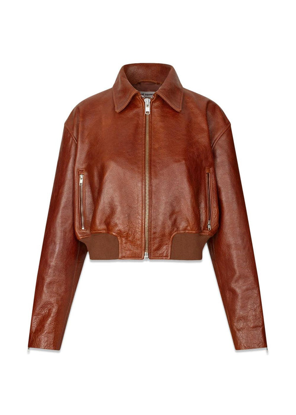 Marilyn Leren Bomber - Roest Rood-Bovenkleding-Oval Square-Butler Loftet
