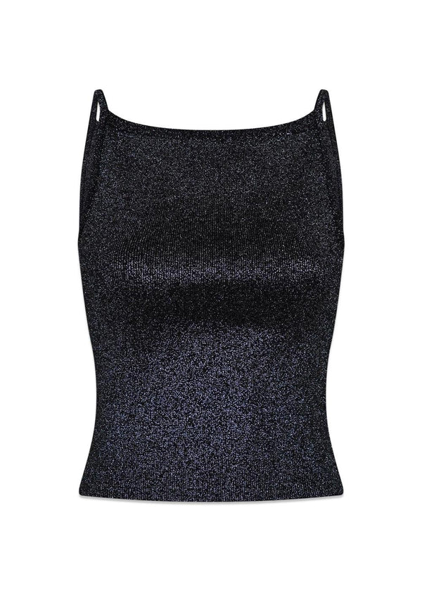 Marta Glitter Knit Top - Black-Top-Neo Noir-Butler Loftet