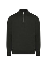 Milan 1/4 Zip - Olive Mel-Knitwear-Clipper-Butler Loftet