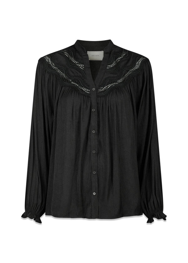 Minnie Deco Blouse - Black-Blouses-Neo Noir-Butler Loftet