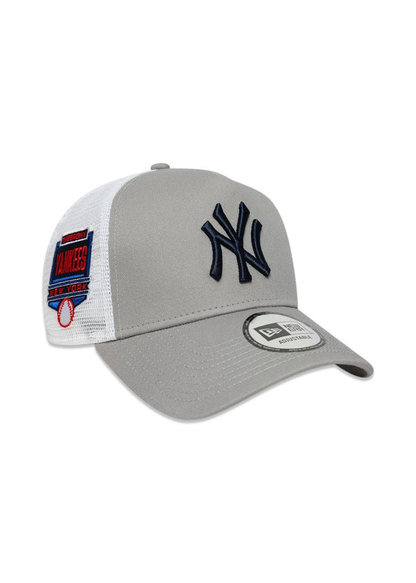 NIEUW Trucker zijpatch - grijs/wit-Hoofddeksel-New Era-Butler Loftet