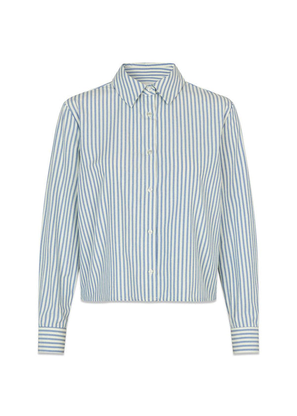 Nikkomd overhemd - Wit Blauw Streep-Overhemden-Modström-Butler Loftet