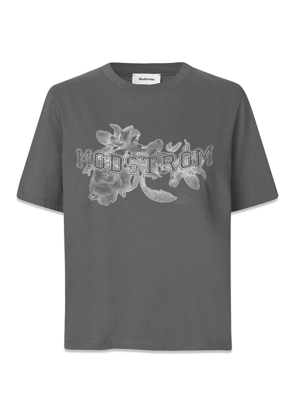 T-shirt met Nilasmd-print - Rainy Grey-T-shirts-Modström-Butler Loftet